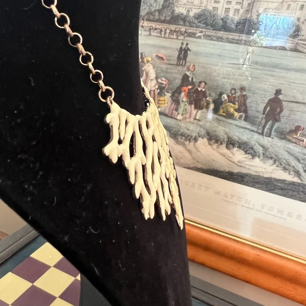 Enamel Coral Bib Necklace
